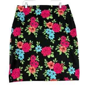 Ann Taylor Skirt Women's 14 Mini Fully Lined Split Back‎ Stretch Floral Print